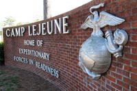 Sign at the entrance to Camp Lejeune, N.C. 