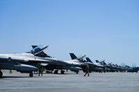 Air Force F-16 Fighting Falcon jets arrive at the Air Dominance Center in Savannah, Georgia.