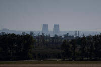 Zaporizhzhia nuclear power plant is seen from around twenty kilometers away