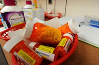 Medications await pick up at the pharmacy on Ellsworth Air Force Base.