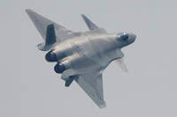 J-20 stealth fighter jet of the Chinese PLA Air Force.