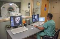CT scan on a patient at Brooke Army Medical Center