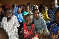 Children sing in a Koranic school in Niamey, Niger