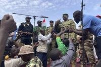 Mohamed Toumba addresses supporters of Niger's ruling junta