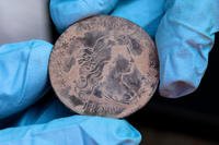 Six coins and a commemorative medal were recovered from a nearly 200-year-old time capsule that was opened at West Point’s Thayer Hall on Monday, Aug. 28, 2023. (flicker.com)