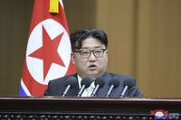 North Korean leader Kim Jong Un speaks at the Supreme People’s Assembly in Pyongyang