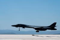 Air Force B-1B Lancer assigned to the 28th Bomb Wing prepares to land at Ellsworth Air Force Base