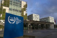 An exterior view of the International Criminal Court in The Hague, Netherlands