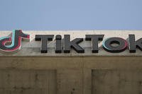 A TikTok sign is displayed on their building in Culver City, California.