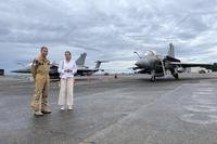 Air Force French air force Brig. Gen. Guillaume Thomas, left, and French Ambassador to Manila Marie Fontanel