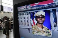 Image of American soldier Travis King during a news program