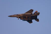 An Israeli army F-15 fighter jet flies over central Israel.