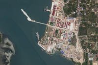 two Chinese corvettes docked at the Ream Naval Base, Cambodia