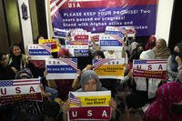 Afghan refugees demand their U.S. visa to be processed