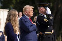 Former President Donald Trump at Arlington National Cemetery