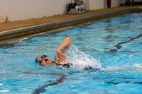 U.S. Marine Corps Capt. Hannah F. Montegue, a scheduling officer with Officer Candidates School, Quantico, Virginia, swims during the first Training and Education Command Fittest Instructor Competition at The Basic School on Marine Corps Base Quantico, Virginia.