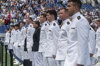 U.S. Naval Academy midshipmen attend a graduation ceremony on May 24, 2024. (Mass Communication Specialist 3rd Class William Bennett IV/U.S. Navy photo)