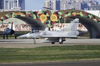 A Taiwan's Mirage 2000 fighter jet prepares to take off at an airbase in Hsinchu