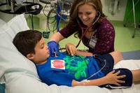 Child gets an intravenous gets his intravenous immunoglobulin infusion