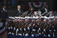 Chairman of the Joint Chiefs of Staff Gen. CQ Brown with President Biden and Vice President Harris