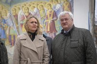 Iceland's Foreign Minister Thorgerdur Katrin Gunnarsdottir, left, and Ukraine's Foreign Minister Andriiy Sybiha