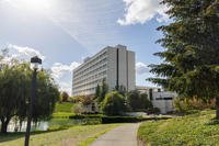 The outside of Madigan Army Medical Center, Joint Base Lewis-McChord