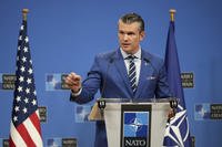 United States Secretary of Defense Pete Hegseth speaks