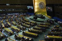 Ukraine's President Volodymyr Zelenskyy addresses the 79th session of the United Nations General Assembly