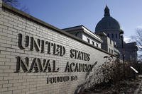 An entrance to the U.S. Naval Academy campus in Annapolis, Maryland.