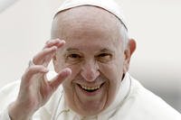Pope Francis leaves at the end of his weekly general audience in St. Peter's Square, at the Vatican