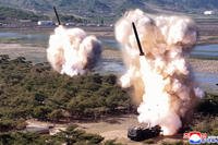 drill of long-range artillery and missile systems at North Korea’s eastern coast