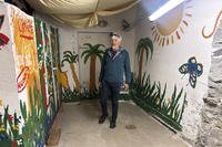 Odd John Resser, Emergency Planning Officer for the municipality, walks in an underground shelter