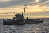 decommissioned Philippine Navy BRP Miguel Malvar (PS-19) takes on water before sinking
