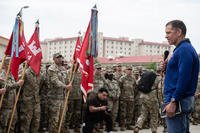 Army Emergency Relief CEO Tony Grinston visits the 11th Engineer Battalion and 23rd Chemical Battalion at Camp Humphreys
