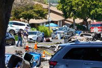 Aftermath of crash near military housing in San Diego