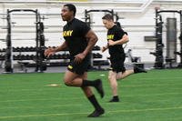 Participants run through a series of drills and exercises at Fort Drum, New York.