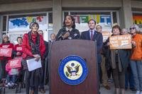 U.S. Rep. Jahana Hayes (D-Conn.) speaks at a news conference in 2019.