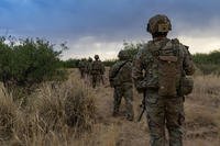 U.S. soldiers conduct a patrol near Bisbee, Ariz.