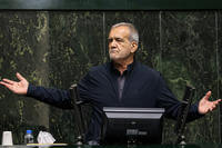 Iran's President Masoud Pezeshkian addresses parliament