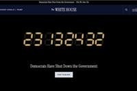 Screenshot of official White House website showing government shutdown clock at 23 days, Friday, Oct. 24, 2025.