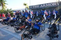 Wounded veterans prepare to start their ride in the annual Florida Keys Soldier Ride.