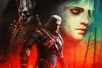 The Witcher 3: Wild Hunt artwork featuring Geralt of Rivia, Ciri, and Eredin Bréacc Glas. The image was edited to enhance its contrast, brightness, and select color saturation.