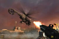 Shooting a chopper in Half-Life 2
