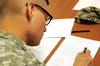 Soldier Taking Exam
