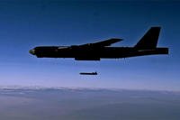 An unarmed AGM-86B Air-Launched Cruise Missile is released from a B-52H Stratofortress over the Utah Test and Training Range. The Air Force wants new generations of nuclear-capable cruise missiles and land-based ICBMs. (US Air Force/Roidan Carlson)