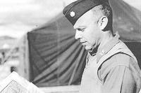 Lt. Col. Howard S. Levie in Panmunjom in December 1951 when he was the Army briefing officer assigned to the United Nations Armistice Commission. (Photo: Naval War College)