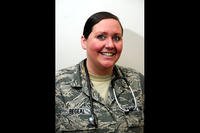 Staff Sgt. Christina Begeal, a 22nd Medical Group aerospace medical technician, at McConnell Air Force Base, Kan. Begeal saved the life of an individual at a restaurant who suffered a seizure. (U.S. Air Force /Airman Jenna K. Caldwell)
