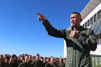 Lt. Gen. Jon M. Davis, Deputy Commandant of Aviation, visited Marines with MAG-11 aboard Marine Corps Air Station Miramar, Calif., Nov. 18, 2016 (U.S. Marine Corps/Lance Cpl. Jacob Pruitt)