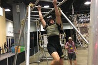 Sgt. Major of the Army Daniel Dailey participates in the first-ever Battle Challenge event at AUSA. (Military.com photo/Matthew Cox)