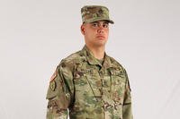 A U.S. Army soldier displays the new camouflage uniform soldiers can start buying on July 1. U.S. Army photo